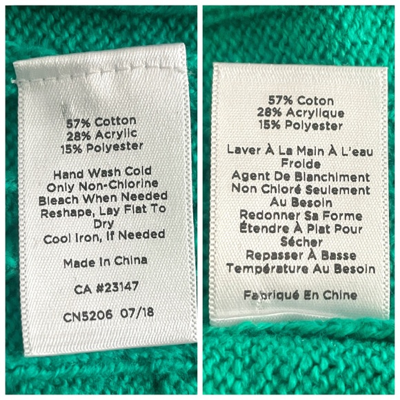 TALBOTS Green Cable Knit One Shoulder Button Pullover Sweater Petite Medium - Picture 6 of 9